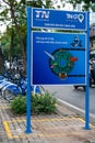 Public bike service launched in Ho Chi Minh City, install the mobile app on your smartphones and fill out personal information for Royalty Free Stock Photo