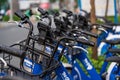 Public bike service launched in Ho Chi Minh City, install the mobile app on your smartphones and fill out personal information for Royalty Free Stock Photo