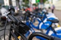 Public bike service launched in Ho Chi Minh City, install the mobile app on your smartphones and fill out personal information for Royalty Free Stock Photo