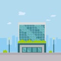 Public buildings on street flat style.Vector