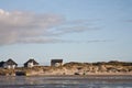 Public bus transport on the beach Island of Fanoe in Denmark