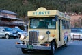 Public bus travelling around Kawaguchi lake