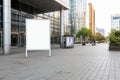 Public business center advertisement board space as empty blank white mockup signboard with copy space area AI generated