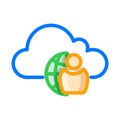 Public cloud computing icon. Filled line and colored icon Royalty Free Stock Photo