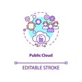 Public cloud concept icon