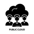 public cloud icon, black vector sign with editable strokes, concept illustration Royalty Free Stock Photo