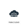 Public cloud icon. Simple element