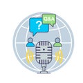 Public Communication icon concept through Q&A Session Royalty Free Stock Photo