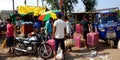 Public crowd at unorganized vegetables market