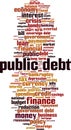 Public debt word cloud Royalty Free Stock Photo