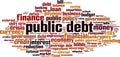 Public debt word cloud Royalty Free Stock Photo