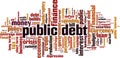 Public debt word cloud Royalty Free Stock Photo