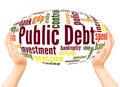 Public debt word cloud hand sphere concept