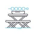 public desk line icon, outline symbol, vector illustration, concept sign Royalty Free Stock Photo