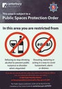 Public disorder prohibition sign notice