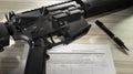 Public domain form 447 3 and AR-15 Royalty Free Stock Photo