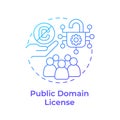 Public domain license blue gradient concept icon Royalty Free Stock Photo