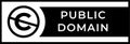 Public domain sign with crossed out C letter icon in a circle.