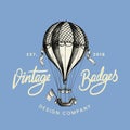 Vintage balloon logo design vector