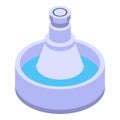 Public drinking fountain icon, isometric style