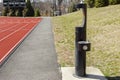 Public drinking water tap in school stadium