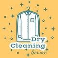 Public dry cleaning self service vector banner