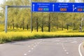 Public dutch highway with road signs velp