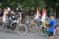 The public is enthusiastic about seeing an ancient bicycle parade