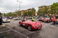 Public event of historical Parade of MilleMiglia a classic italian road race with vintage cars