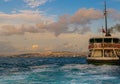 Public ferry boat departing from EminÃÂ¶nÃÂ¼ pier, Istanbul, Turkey Royalty Free Stock Photo