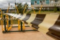 A public fitness park has been sealed off by the Brazilian, Government Royalty Free Stock Photo