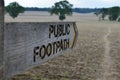 Public footpath direction sign. Royalty Free Stock Photo