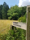 Public footpath direction sigh.