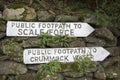 Public Footpath Sign, Buttermere, Lake District Royalty Free Stock Photo