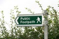 Public footpath sign in the countryside, Leeds, United Kingdom Royalty Free Stock Photo
