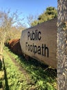 A public footpath sign on a countryside path Royalty Free Stock Photo