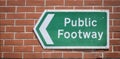 Public footway sign at Prinsted Harbour. Royalty Free Stock Photo