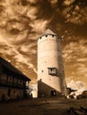 public park view in Turaida Sigulda, Latvia. infrared image