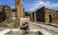 public fountain in the streets of Pompeii Royalty Free Stock Photo