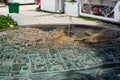 Public fountain made to resemble the city of Pula, Croatia, with the model of the town