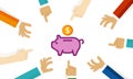 Public fund savings retirement saving investment financial symbol of piggy bank banking