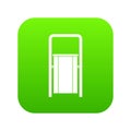 Public garbage bin icon digital green