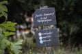 Public garden in France hand writing