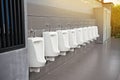 Public gentlemen toilet restroom .white ceramic urinals for men in the gas stations