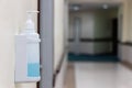 Public hand disinfectant sanitizer dispenser available in hospital for hygiene