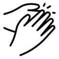 Public handclap icon outline vector. Hand clap support