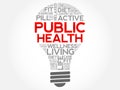 Public Health bulb word cloud Royalty Free Stock Photo