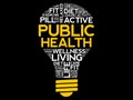 Public Health bulb word cloud Royalty Free Stock Photo