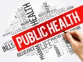 Public health word cloud collage, healthcare concept background Royalty Free Stock Photo