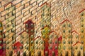 Public housing concept image with a cityscape painted on a brick wall - I`m the copyright owner of the graffiti images used in